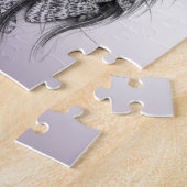 Puzzle Portrait de femme Moths Violet violet Surreal art (Côté)