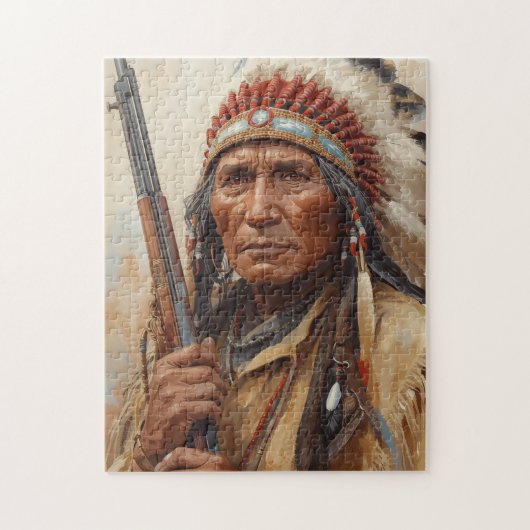 Puzzle Portrait de Geronimo, chef de guerre indien (Vertical)