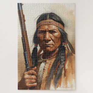 Puzzle Portrait de Geronimo, chef de guerre indien