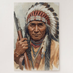 Puzzle Portrait de Geronimo, chef de guerre indien