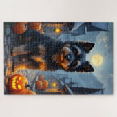 Puzzle Portrait de Halloween au clair de lune de Terrier (Horizontal)