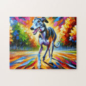 Puzzle Portrait de lévrier en impression d'art acrylique (Horizontal)