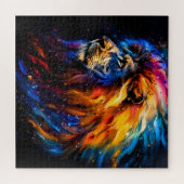 Puzzle Portrait de lion abstrait de faune cosmique (Horizontal)