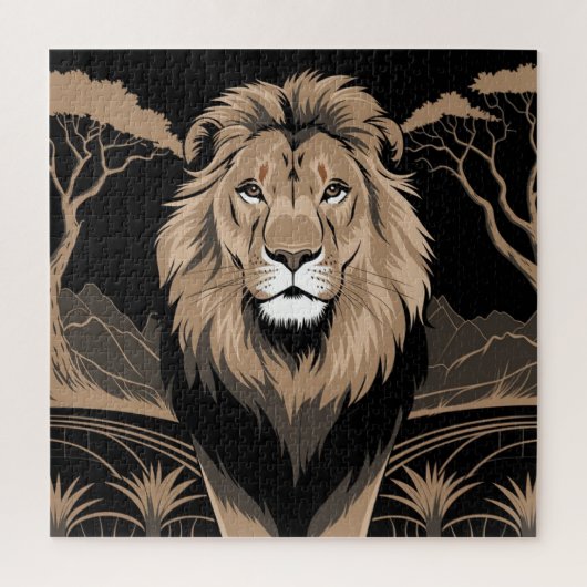 Puzzle Portrait de lion vintage (Vertical)