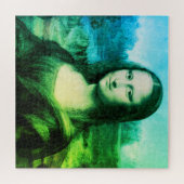 Puzzle Portrait de Mona Lisa| Bleu vert (Horizontal)
