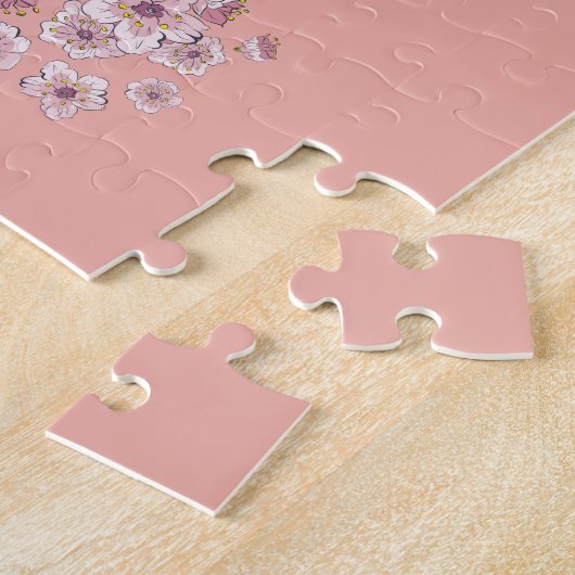 Puzzle Portrait de panda avec des fleurs Sakura (Côté)