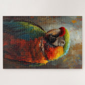 Puzzle Portrait de perroquet artistique - Peinture à l'hu (Horizontal)