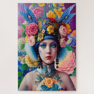 Puzzle Portrait de princesse florale