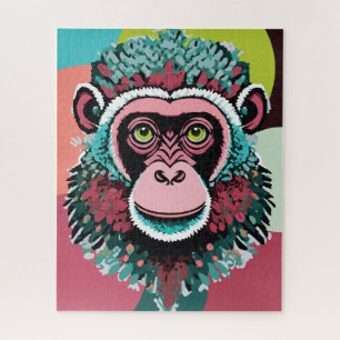 Puzzle Portrait de singe coloré