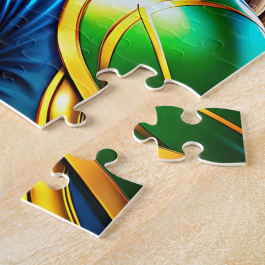 Puzzle Portrait de super-héros féminin en armo émeraude e (Côté)