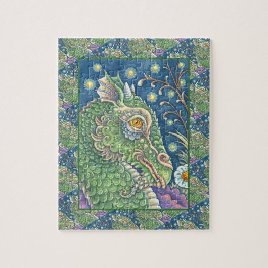 PUZZLE PORTRAIT DE TÊTE DE DRAGON MÉDIÉVAL, IMAGINAIRE SI (Vertical)