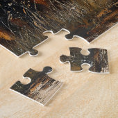 Puzzle Portrait de vache de Highland sur bois Patiné (Côté)