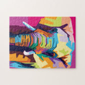 Puzzle Portrait d'éléphant Pop Art coloré (Horizontal)