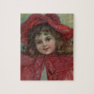 Puzzle Portrait d'enfant victorien de Noël avec un chapea