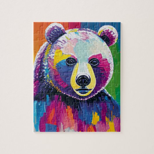 Puzzle Portrait d'ours coloré (Vertical)
