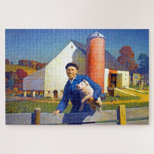 Puzzle Portrait d'un paysan NC Wyeth 1943 Americana Art (Horizontal)