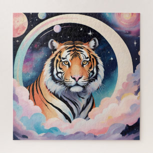 Puzzle Portrait d'un tigre dans l'espace