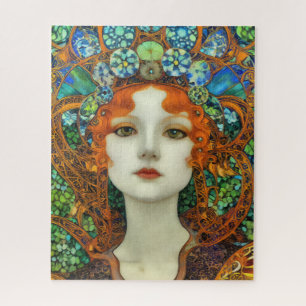 Puzzle Portrait d'une belle femme en verre tendu