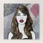 Puzzle Portrait d'une fille aux cheveux longs (Vertical)