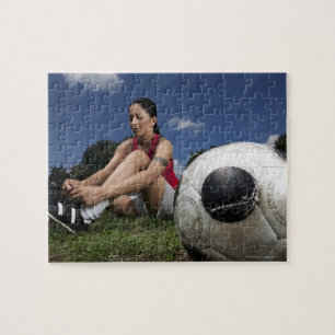 Puzzle portrait d'une joueuse de football