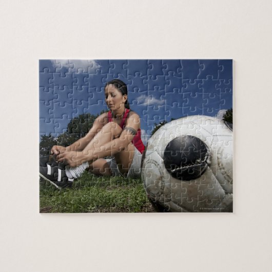 Puzzle portrait d'une joueuse de football (Horizontal)
