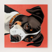 Puzzle Portrait élégant d'un chien noir et blanc (Horizontal)