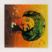 Puzzle Portrait féminin africain avec coucher de soleil (Horizontal)