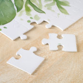 Puzzle Portrait floral vert d'une femme (Côté)