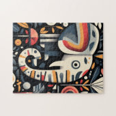 Puzzle Portrait géométrique éléphant (Horizontal)