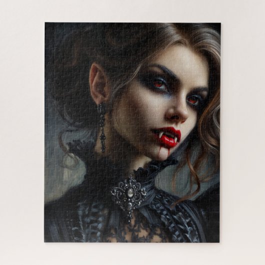 Puzzle Portrait gothique de femme vampire beauté (Vertical)