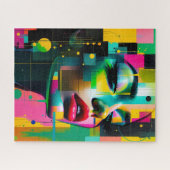 Puzzle Portrait moderne contemporain Femmes Rose vert (Horizontal)