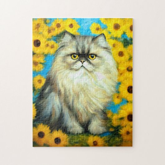 Puzzle Portrait Pétales Chat persan (Vertical)