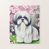Puzzle Portrait Shih Tzu dans Oriental Elegant (Vertical)