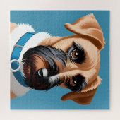 Puzzle Portrait stylisé d'un chien terrier (Horizontal)