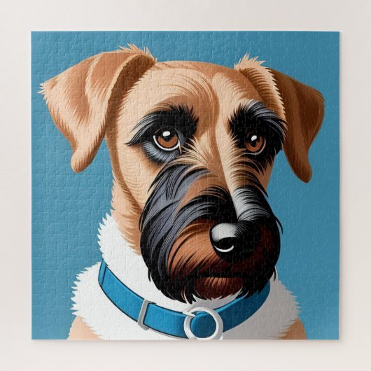 Puzzle Portrait stylisé d'un chien terrier (Vertical)