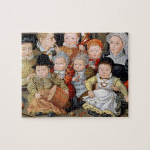 Puzzle Portrait T33337 d'une mère avec son childre huit
