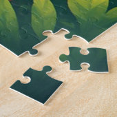 Puzzle Portrait vibrant de léopard aux yeux émeraude (Côté)