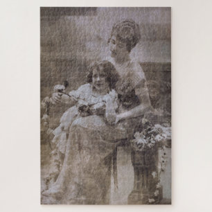 Puzzle Portrait vintage Sepia mère et enfant