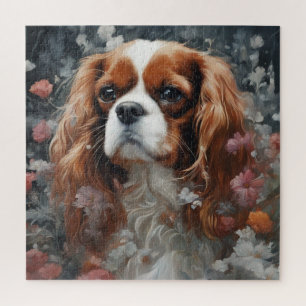 Puzzle Portraits de races de chiens de fleurs 16