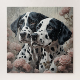 Puzzle Portraits de races de chiens de fleurs 4