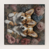 Puzzle Portraits de races de chiens de fleurs 5 (Horizontal)
