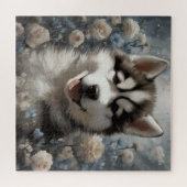 Puzzle Portraits de races de chiens de fleurs 7 (Horizontal)