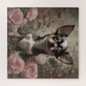 Puzzle Portraits de races de chiens de fleurs 9 (Horizontal)