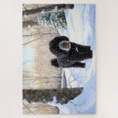 Puzzle Portugais Water Dog Laisser neiger Noël (Vertical)