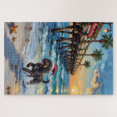 Puzzle Portuguese Water Dog Christmas Beach Boardwalk (Horizontal)
