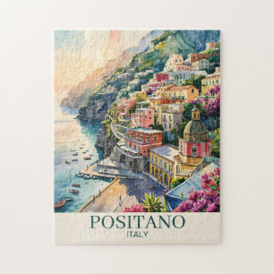 Puzzle Positano Italie Côte Amalfitaine Paysage Aquarelle