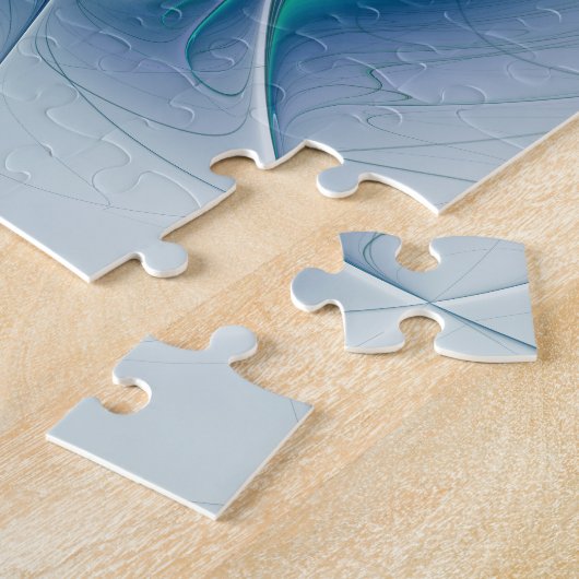 Puzzle Position, Abstrait bleu turquoise fractal (Côté)