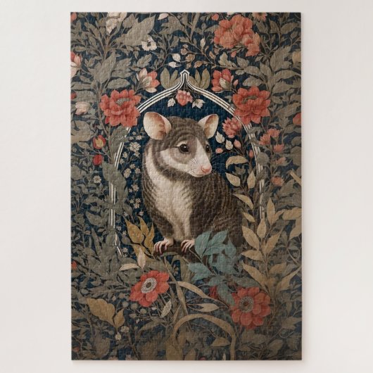 Puzzle Possum William Morris Inspiré Floral (Vertical)