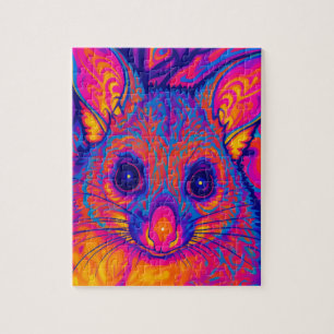 Puzzle possums australien de la queue touffue psychédéliq