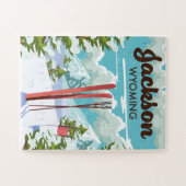 Puzzle poster de ski Jackson Wyoming (Horizontal)